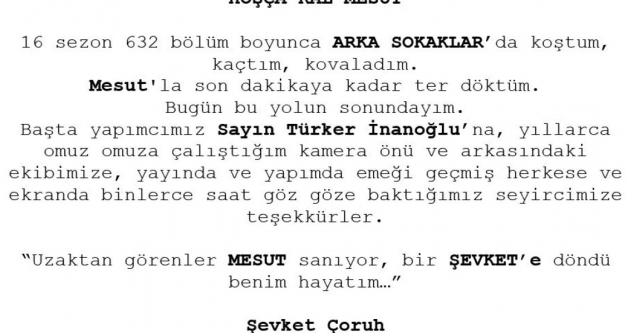 Usta Oyuncu evket oruh'dan gelen haber