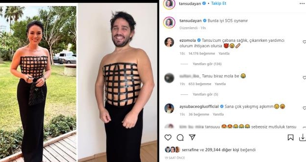 �yle bir elbise giydi ki..