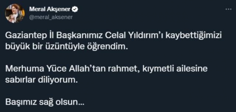 Meral Akenerden gelen haber