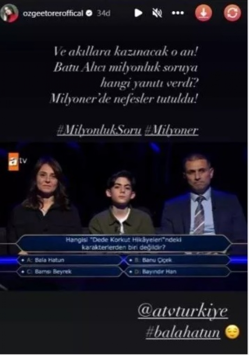Milyonerde Bala Hatun Sorusu